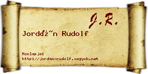 Jordán Rudolf névjegykártya